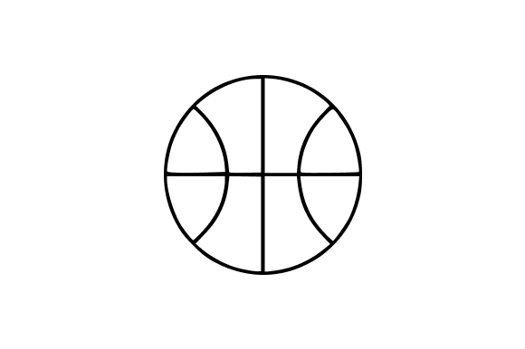 Basketball Line Art Graphics for Crafting