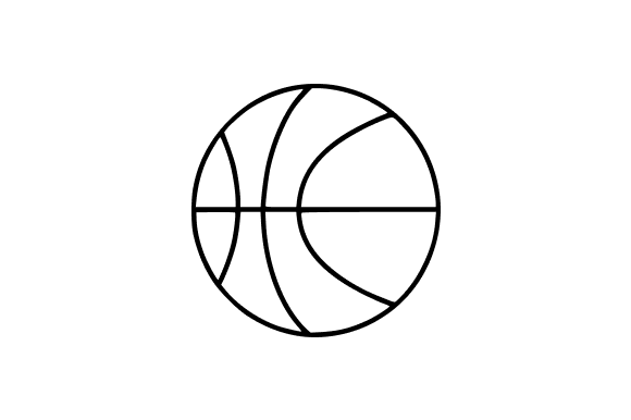 Basketball Outline Line Art Clip Art for Crafts and Design