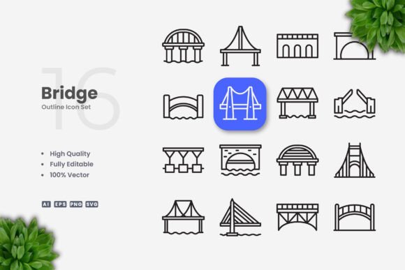 Bridge Icons: A Simple Graphic Design Asset for Digital Sellers