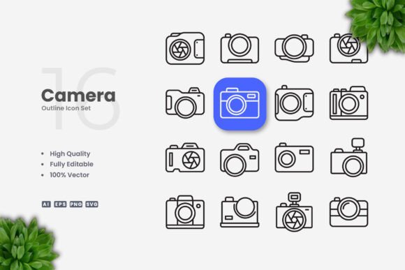 Camera Icons - Clean Graphics for Handmade Creations