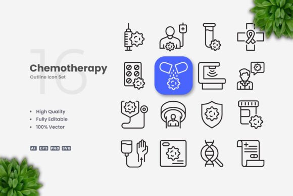 Chemotherapy Icons: A Graphic Design Asset for Local Business Branding