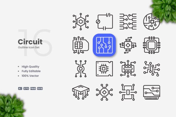Circuit Icons – Clean Graphics for Modern Branding