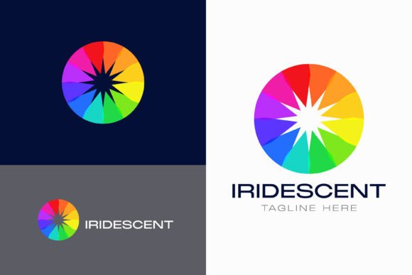 Circular Iridescent Logo Iris Eye Color for Graphics and Logo Templates