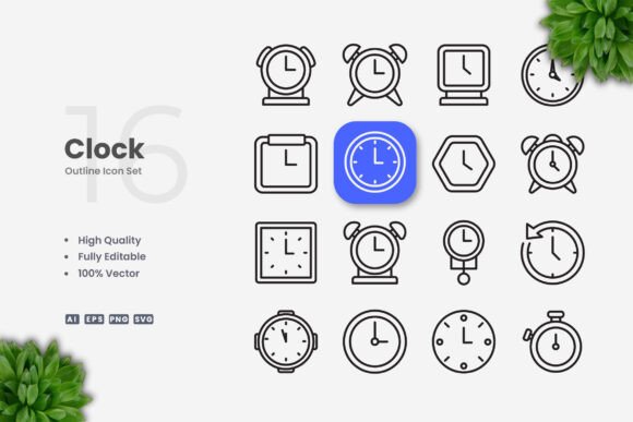 Clock Icons: A Designer's Take on Versatile Embroidery Graphics