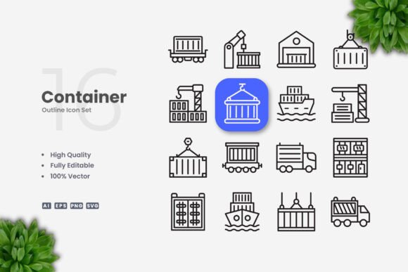 Container Icons: A Versatile Graphic Asset for Modern Design