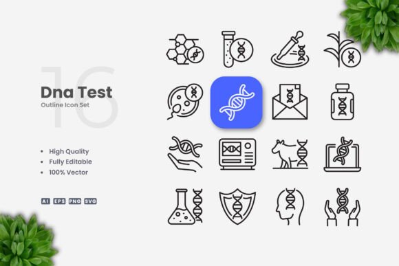 DNA Test Icons for Crafting and Design