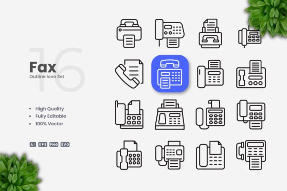 Fax Icons: Simple Graphics for Local Business Branding