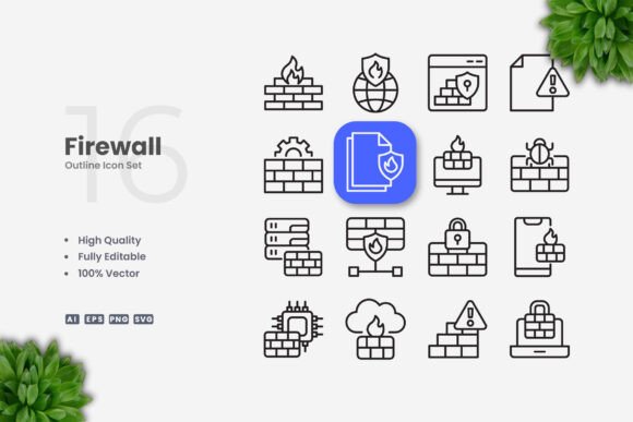 Firewall Icons: A Modern Graphic Asset for Local Business Branding