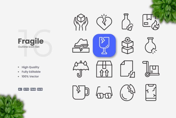 Fragile Icons: A Versatile Graphic Asset for Design Projects