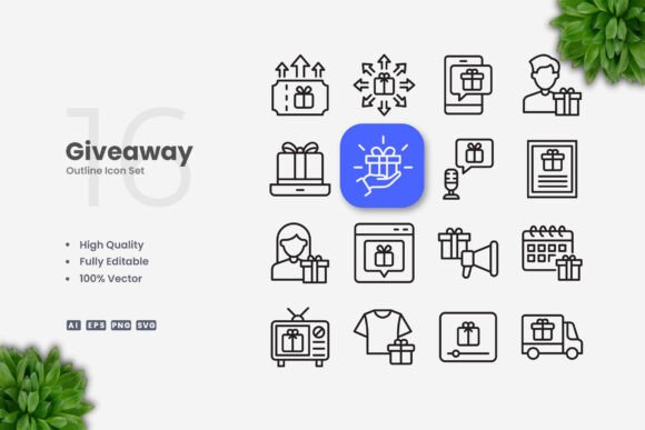 Giveaway Icons: A Clean Graphic Design Asset for Handmade Creations