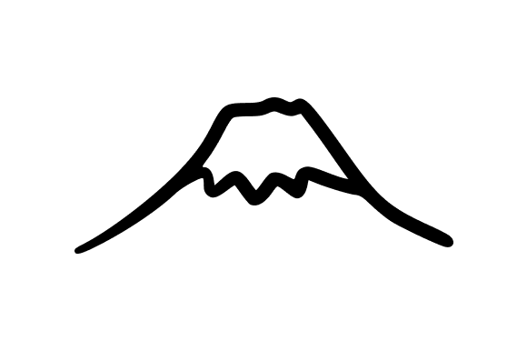Hand-drawn Black Outline Mount Fuji for Local Business Graphics