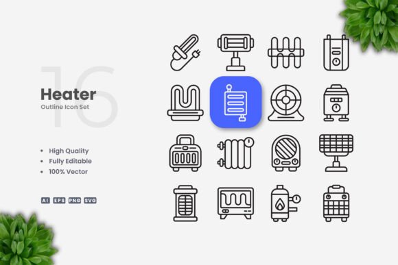 Heater Icons: A Simple Graphic Design Asset for Modern Branding