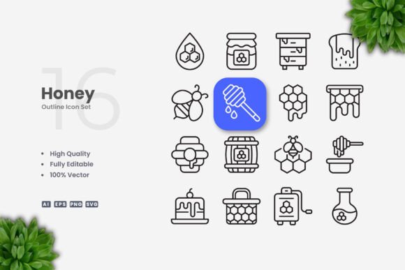 Honey Icons: A Simple Graphic Design Asset for Modern Web and Editorial Use