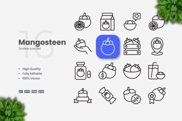 Mangosteen Icons – Clean Graphics for Digital Sellers
