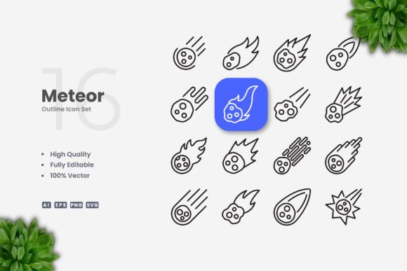 Meteor Icons - Clean Graphics for Handmade Creations