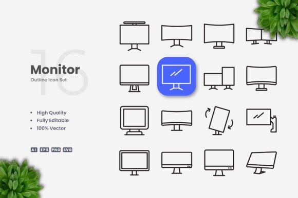 Monitor Icons: A Versatile Graphic Asset for Modern Design Projects
