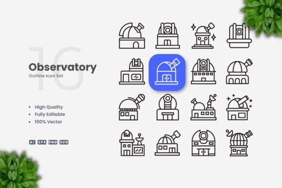 Observatory Icons: A Modern Graphic Asset for Clean Visual Communication