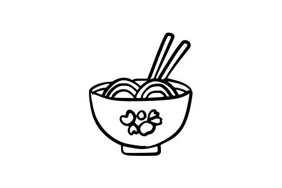 Outline Ramen Bowl – A Versatile Graphic Design Asset