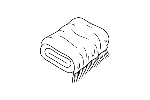 Rolled Up Blanket Clip Art for Graphics and Illustrations