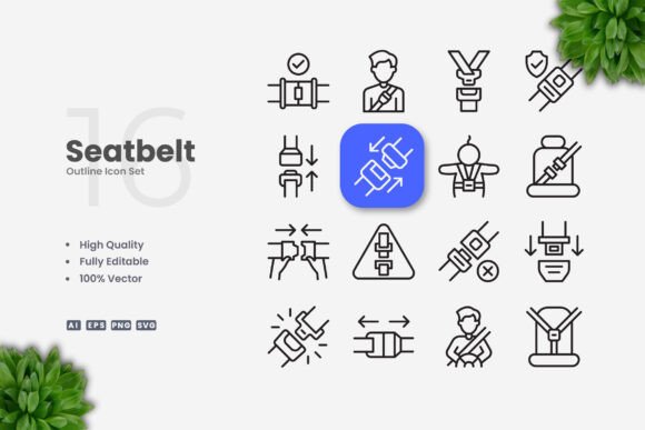 Seatbelt Icons for Local Business Branding