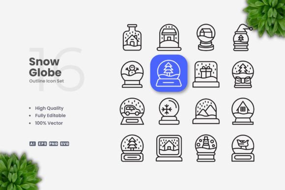 Snow Globe Icons: Clean Graphics for Modern Branding