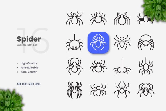Spider Icons: A Versatile Graphic Asset for Modern Design