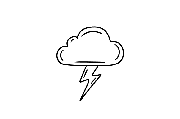 Stormy Weather Cloud with Lightning Illustration