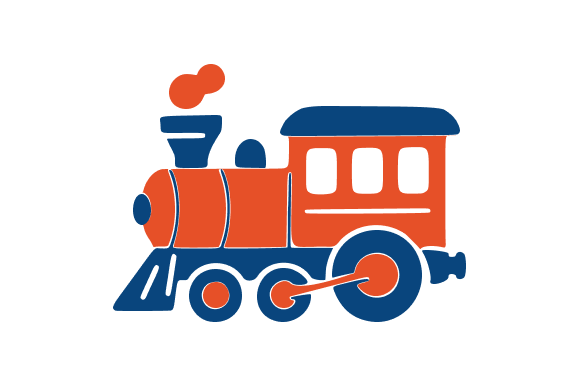 Train Engine Cartoon Flat Style for Local Business Branding